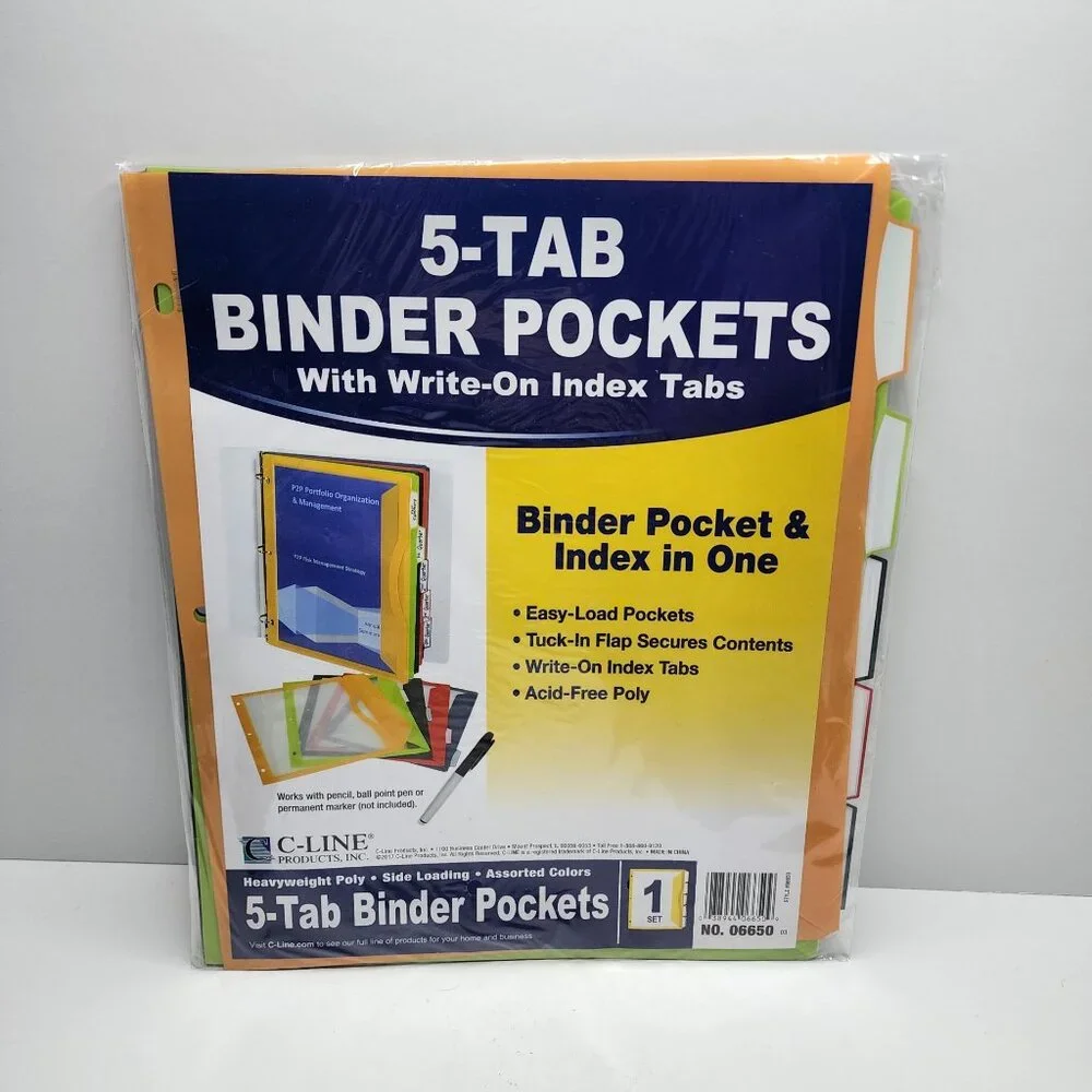 5 Tab Dividers and Pockets | Binder Organizers | NEW School Supplies